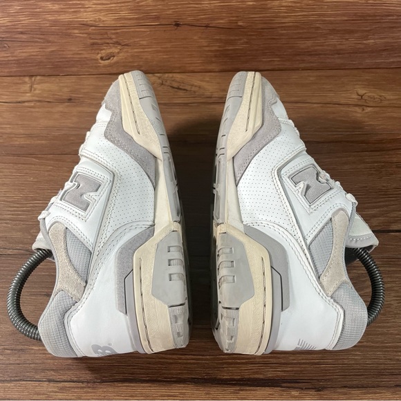 New Balance 550 White Leather Low Top Sneakers Men’s Size 5.5 Shoes - Picture 3 of 11